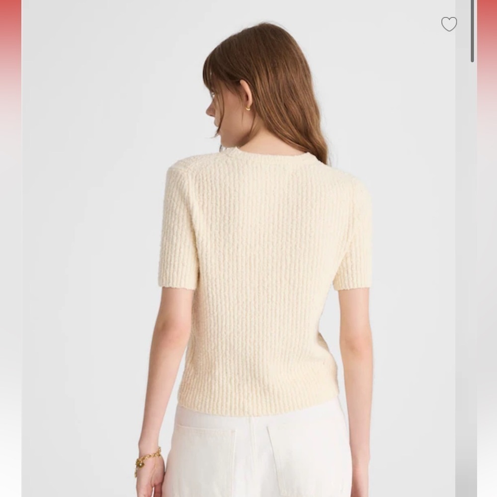 Madewell // NWOT Bouclé-Knit Crewneck Sweater Tee - Picture 4 of 10
